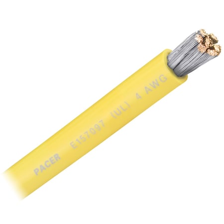 Pacer Yellow 4 AWG Battery Cable, Sold By The Foot